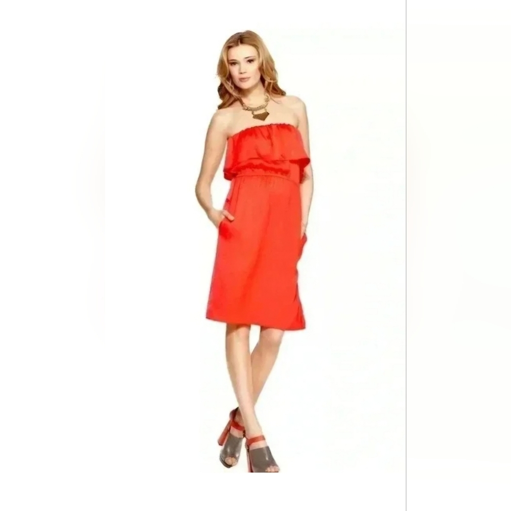 BCBGMaxAzria Strapless Red Dress